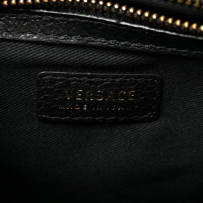 Versace Grained Calfskin Embossed Medusa Flap Bag Black 6 of 9