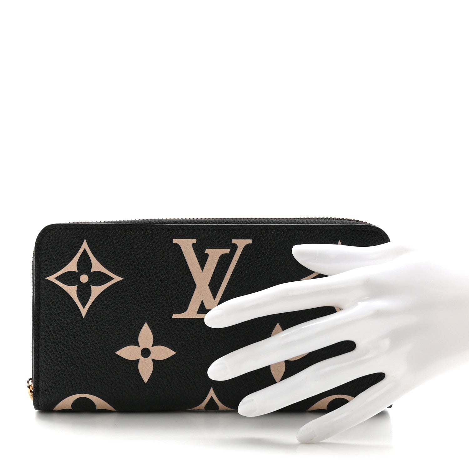 Louis Vuitton Empreinte Monogram Giant Zippy Wallet Black Beige 2 of 7