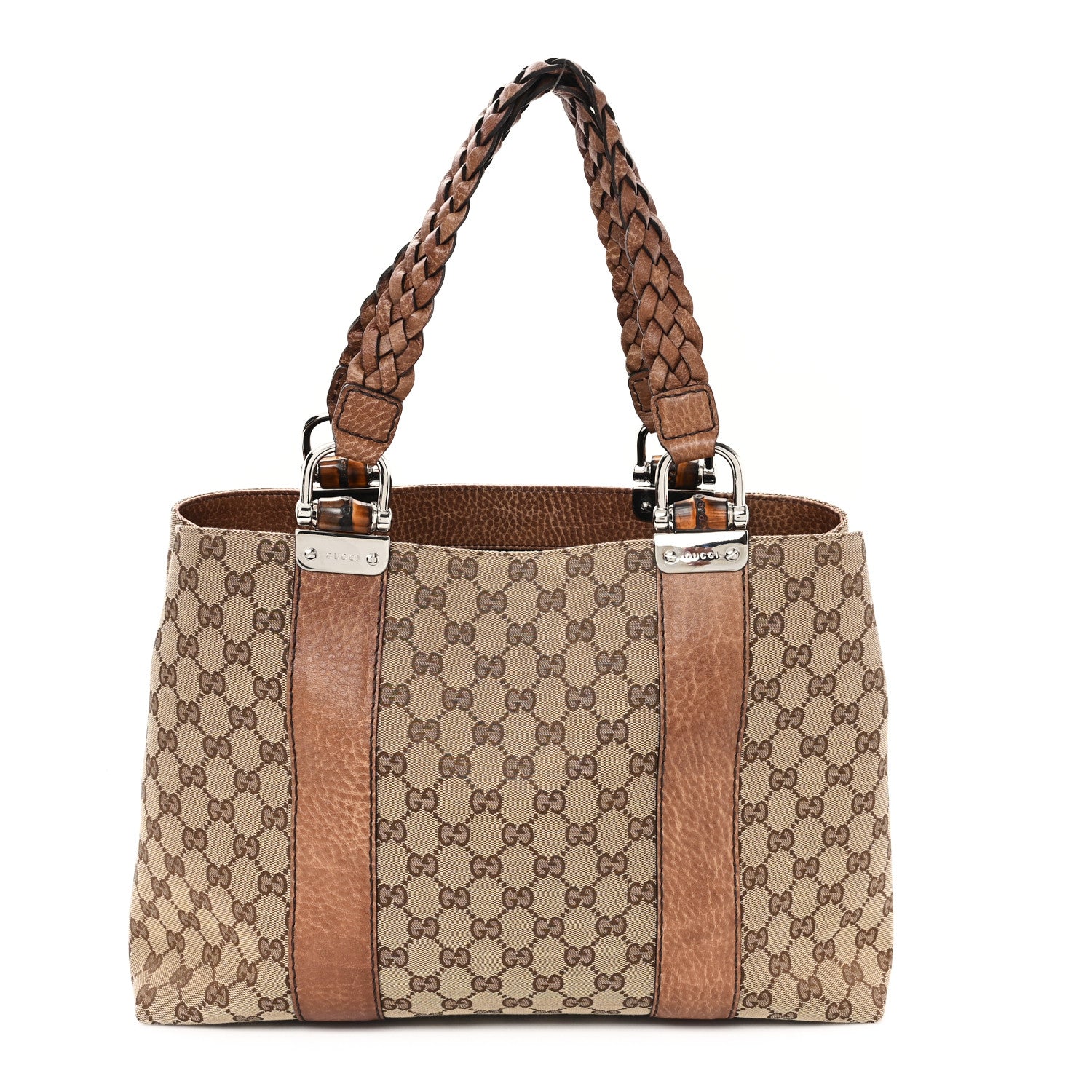Gucci Monogram Medium Bamboo Bar Tote Brown 1 of 10
