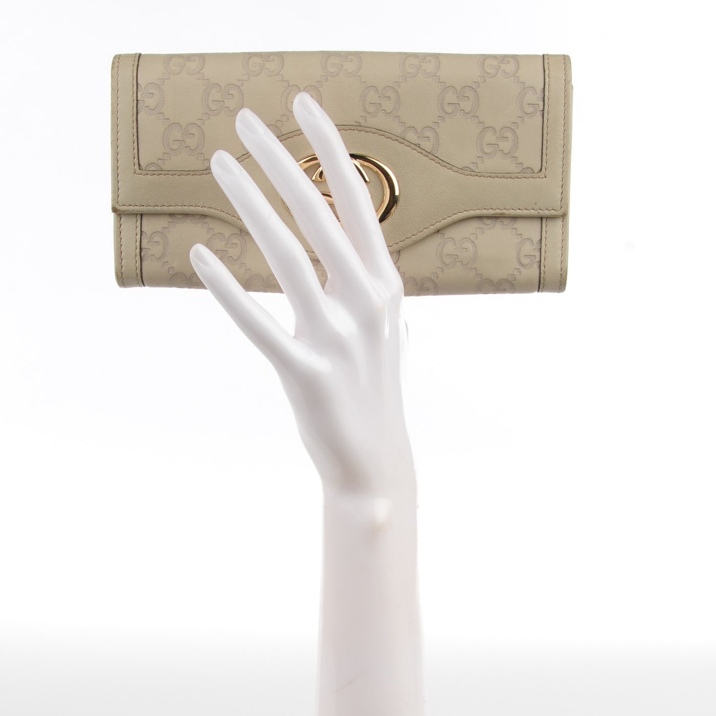 Guccissima Sukey Continental Wallet Off White