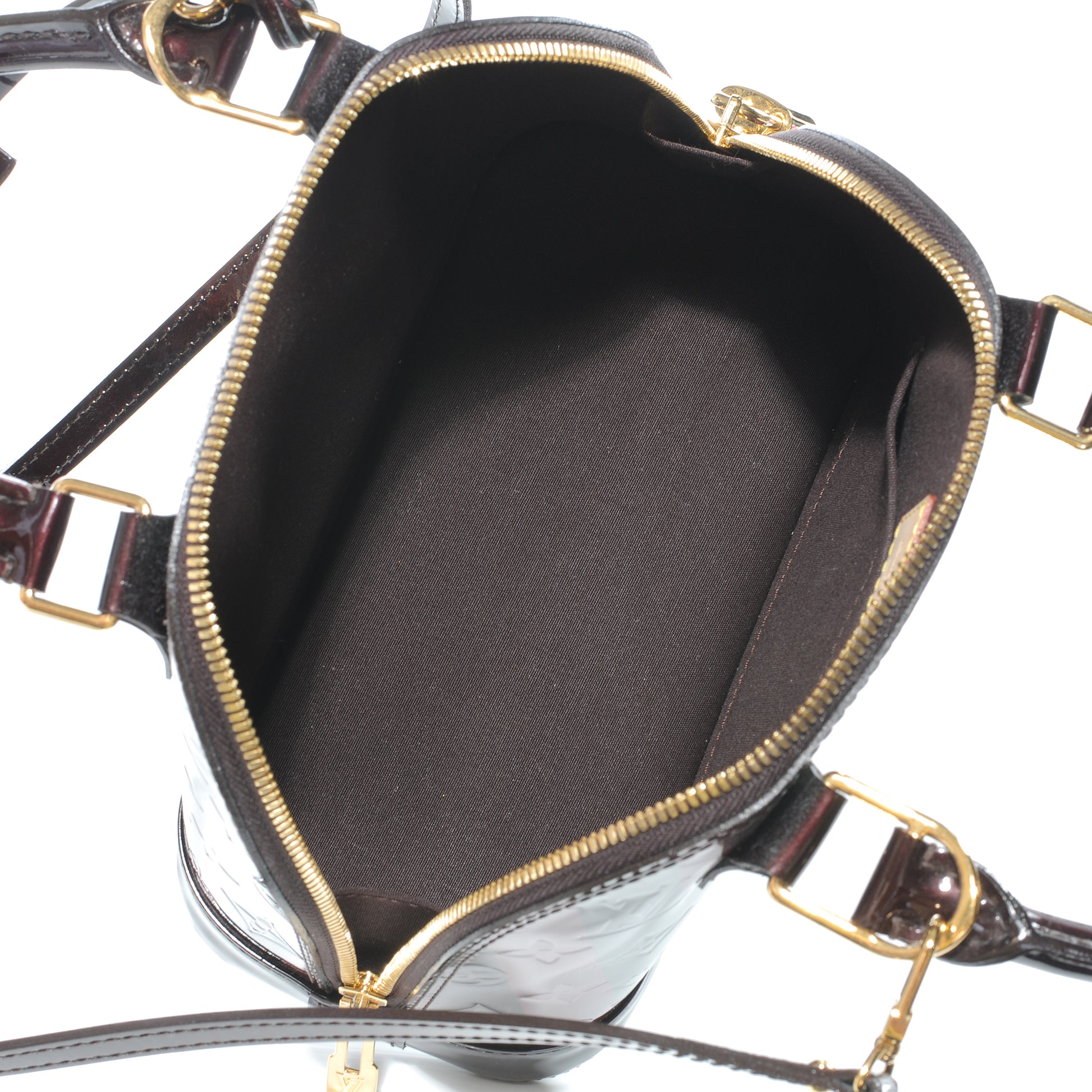 Louis Vuitton Vernis Rayures Alma BB Amarante 7 of 7
