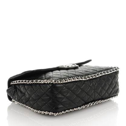 Chanel Washed Lambskin Quilted Maxi Chain Around Flap Black 4 of 7