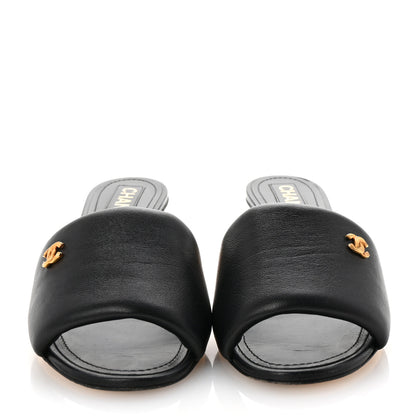 Chanel Lambskin Chain CC Mules 37.5 Black Gold 3 of 10