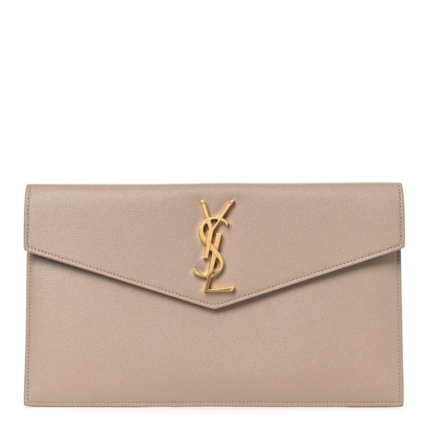 Saint Laurent Grain De Poudre Uptown Pouch Dark Beige 1 of 9
