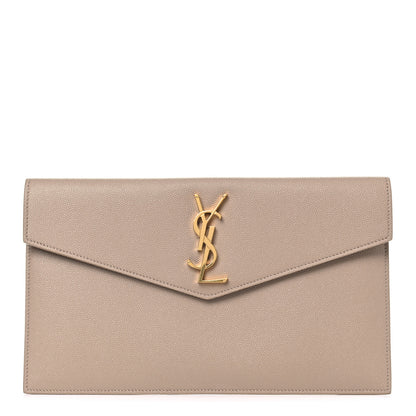 Saint Laurent Grain De Poudre Uptown Pouch Dark Beige 1 of 9