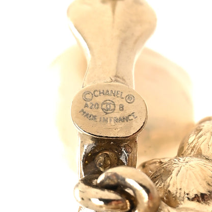 Chanel Crystal Pearl CC Earrings Gold 4 of 4