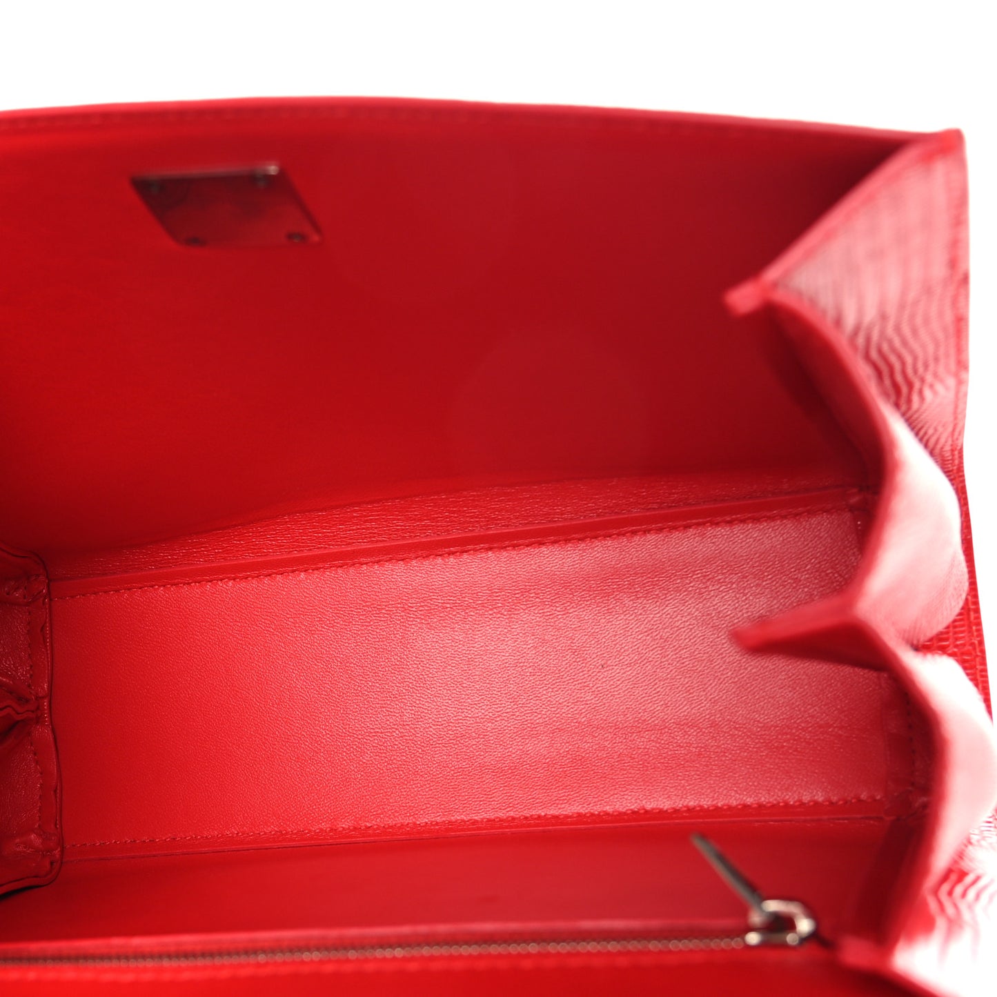 Patent Calfskin Lizard Embossed Medium Ghost Shoulder Bag Vivid Red