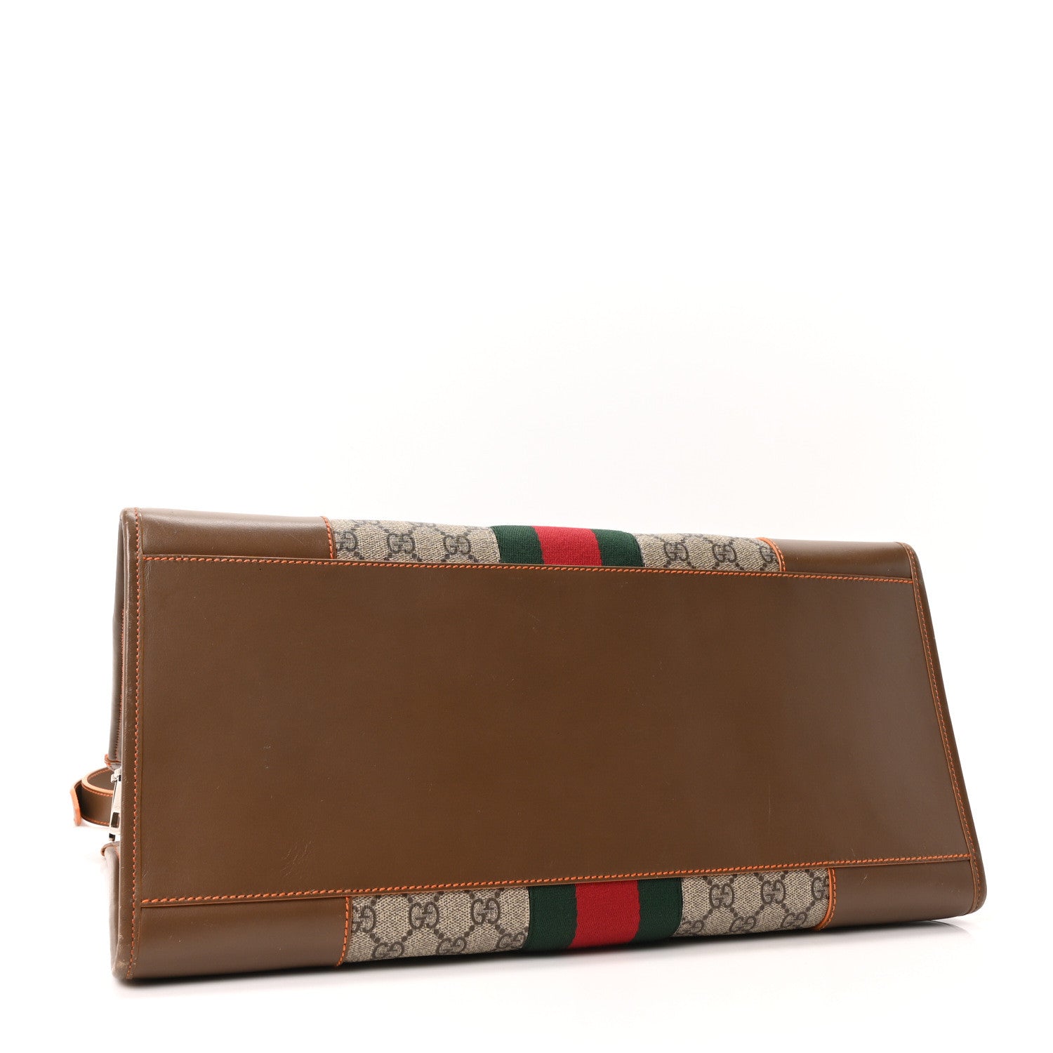Gucci GG Supreme Monogram Medium Web Duffle Beige Brown Orange 3 of 10