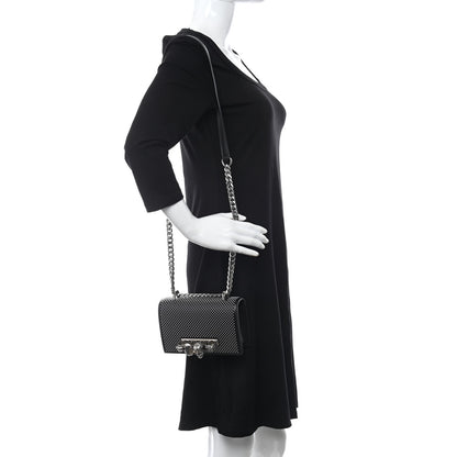 Alexander McQueen Calfskin Studded Jeweled Satchel Black 2 of 18