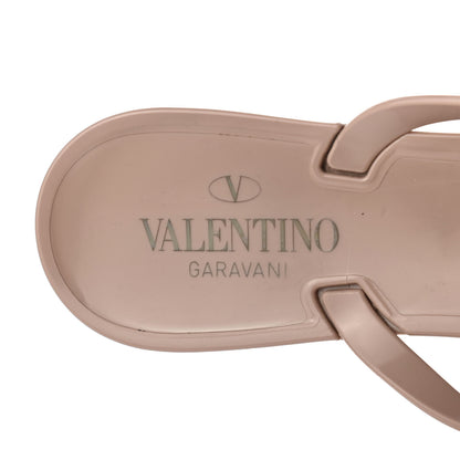 Valentino Garavani PVC Jelly Rockstud Bow Thong Sandals 41 Poudre 7 of 8