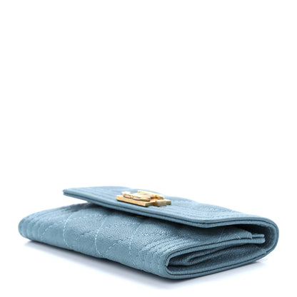 Chanel Caviar Quilted Boy Flap Card Holder Light Blue 9 of 11