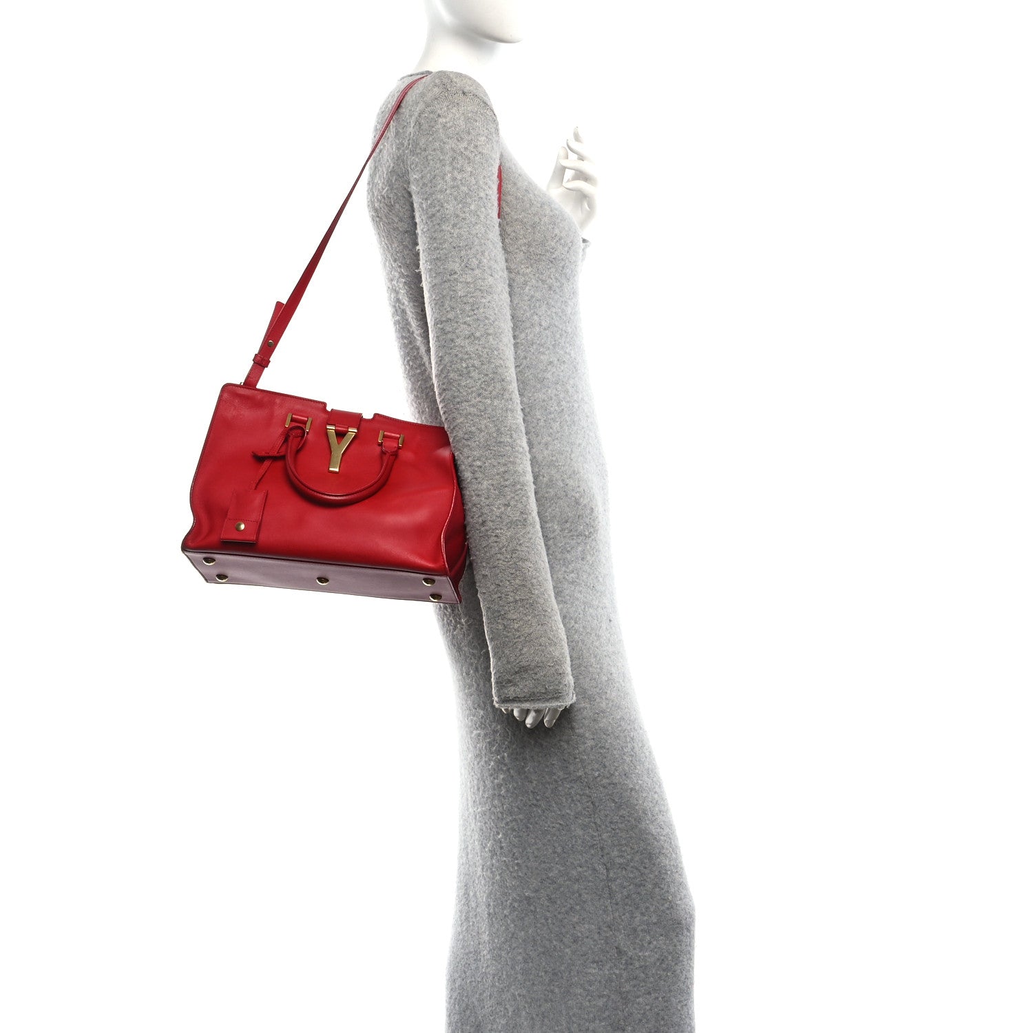 Saint Laurent Calfskin Small Classic Y Cabas Red 2 of 10