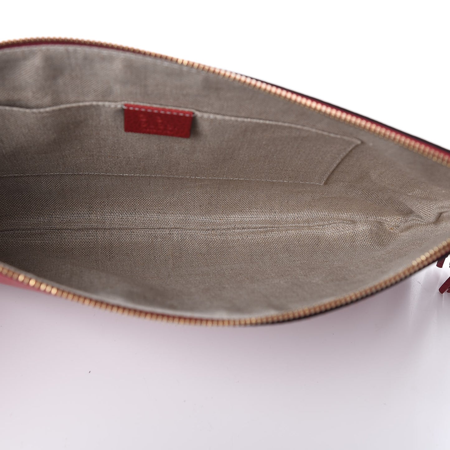 Calfskin Large Bamboo Clutch Red