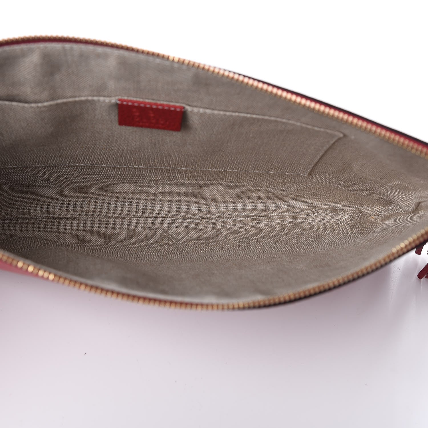 Gucci Calfskin Large Bamboo Clutch Red 5 of 11