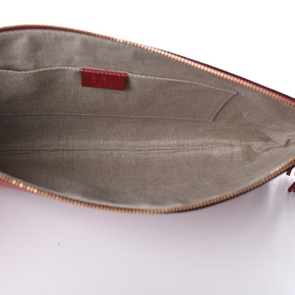 Gucci Calfskin Large Bamboo Clutch Red 5 of 11