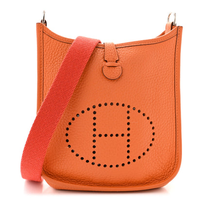 Hermes Taurillon Clemence Amazone Evelyne TPM Orange Peony 1 of 11