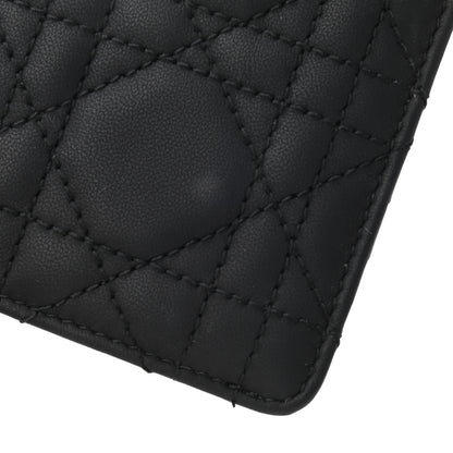 Christian Dior Ultra Matte Lambskin Cannage Small Lady Dior Zip Card Holder Black 9 of 13