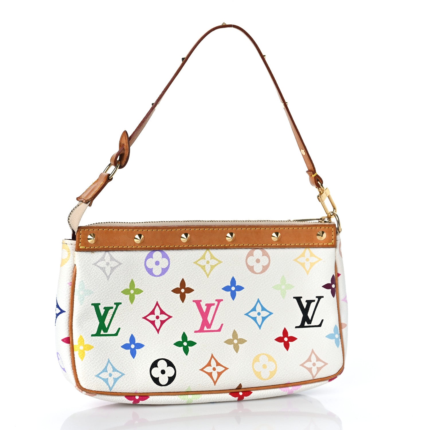Louis Vuitton Monogram Multicolor Pochette Accessories White 3 of 10