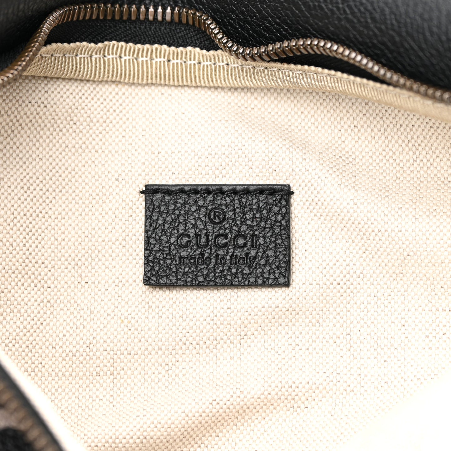 Grained Calfskin Logo Belt Bag Black