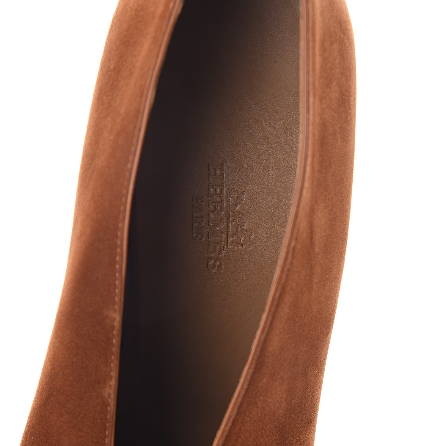 Hermes Chevre Velours Escape Florida Pumps 38.5 Cognac 5 of 8