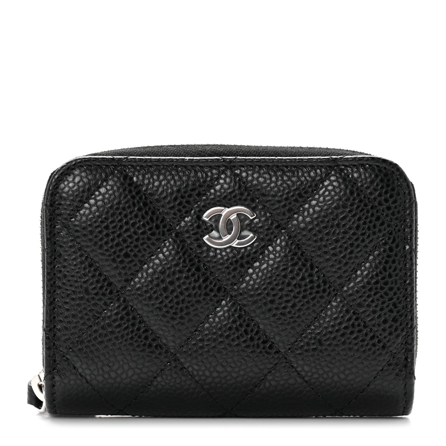 Chanel Caviar Quilted Zip Coin Purse Black 1 of 7