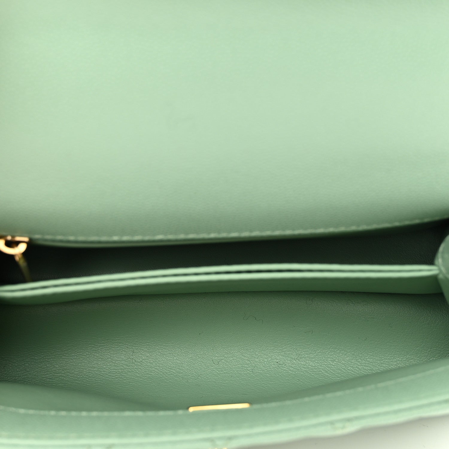 Chanel Caviar Quilted Mini Coco Chain Handle Flap Light Green 6 of 10