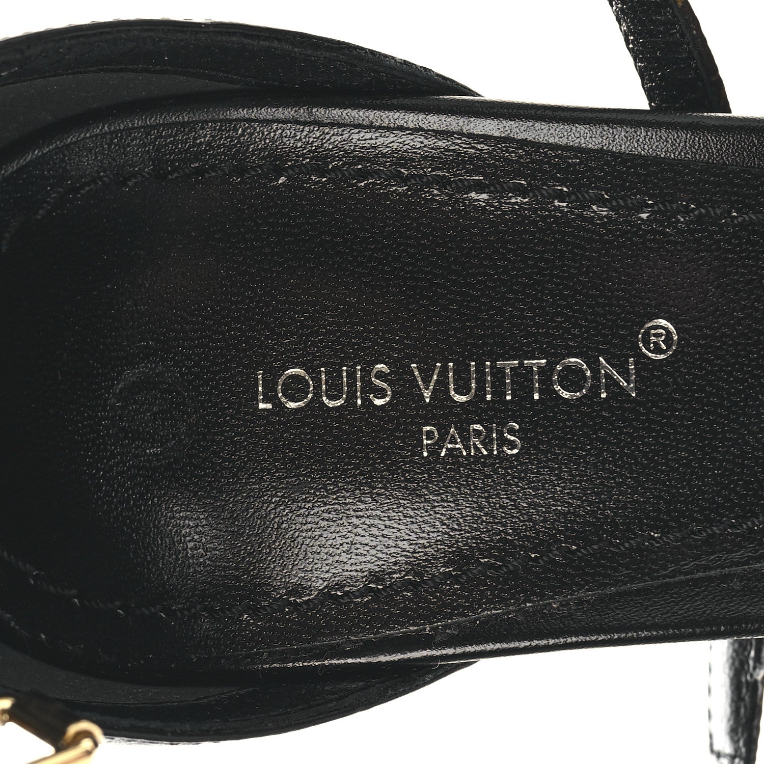 Louis Vuitton Calfskin Crystal Monogram Platform Sandals 37 Black Multicolor 9 of 9