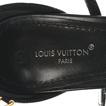 Louis Vuitton Calfskin Crystal Monogram Platform Sandals 37 Black Multicolor 9 of 9