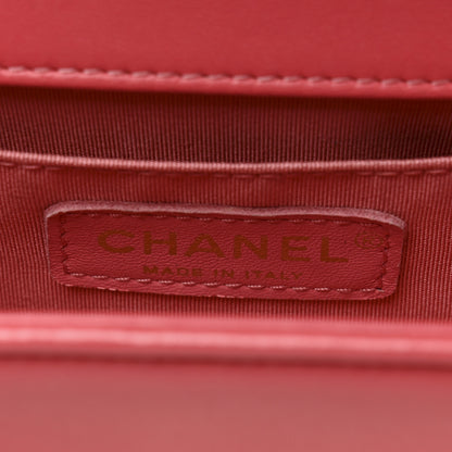 Chanel Lambskin Chevron Quilted Small Boy Flap Dark Pink 6 of 11