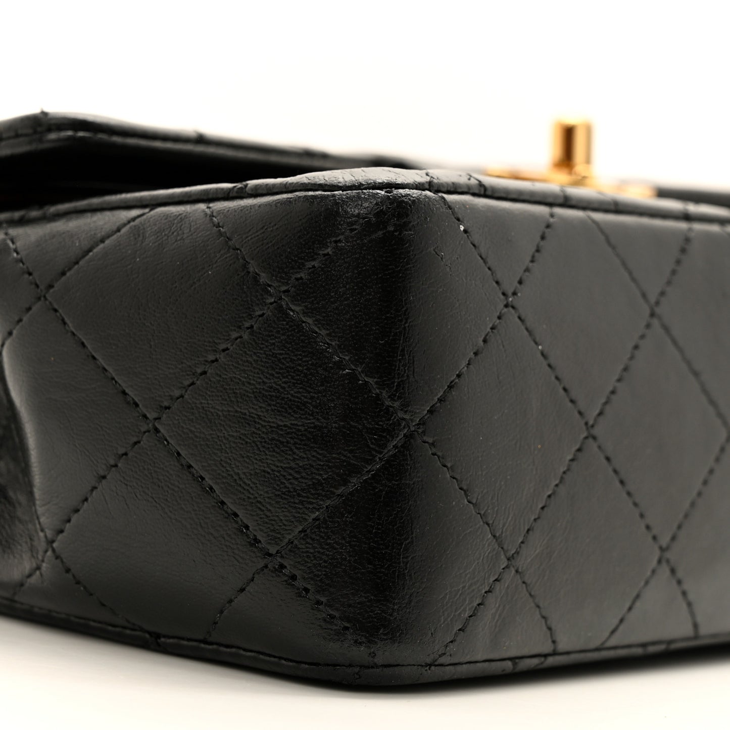 Lambskin Quilted Small Double Flap Black