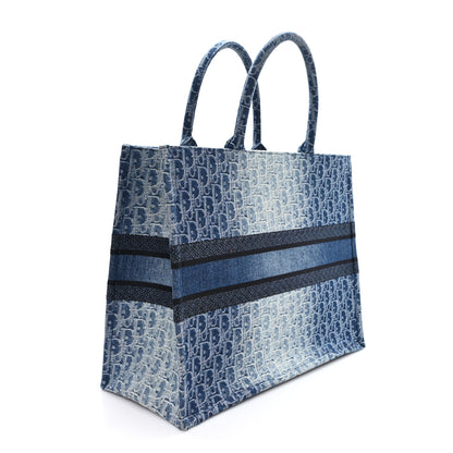 Christian Dior Oblique Denim Large Book Tote Blue 2 of 11