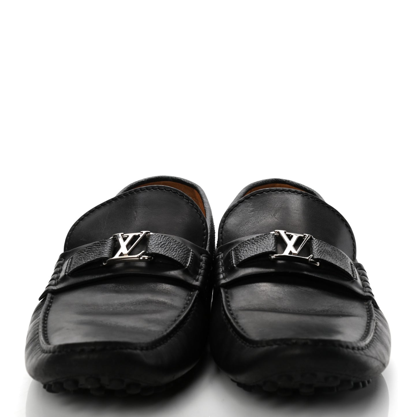 Calfskin Monogram Mens Monte Carlo Mocassin Loafers 10 Black