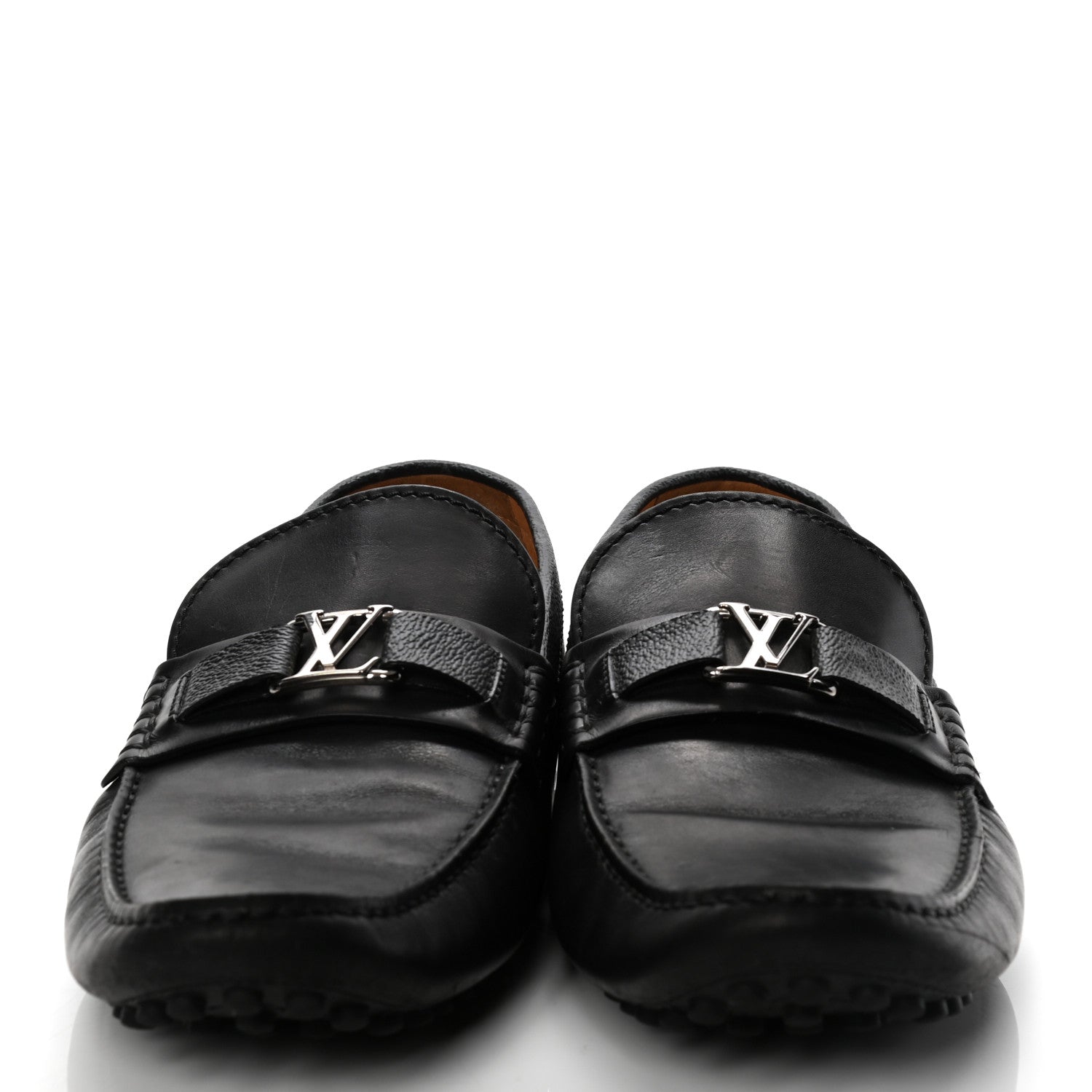 Louis Vuitton Calfskin Monogram Mens Monte Carlo Mocassin Loafers 10 Black 2 of 8