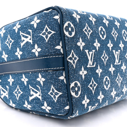 Louis Vuitton Monogram Jacquard Denim Speedy Bandouliere 25 Bleu 8 of 9