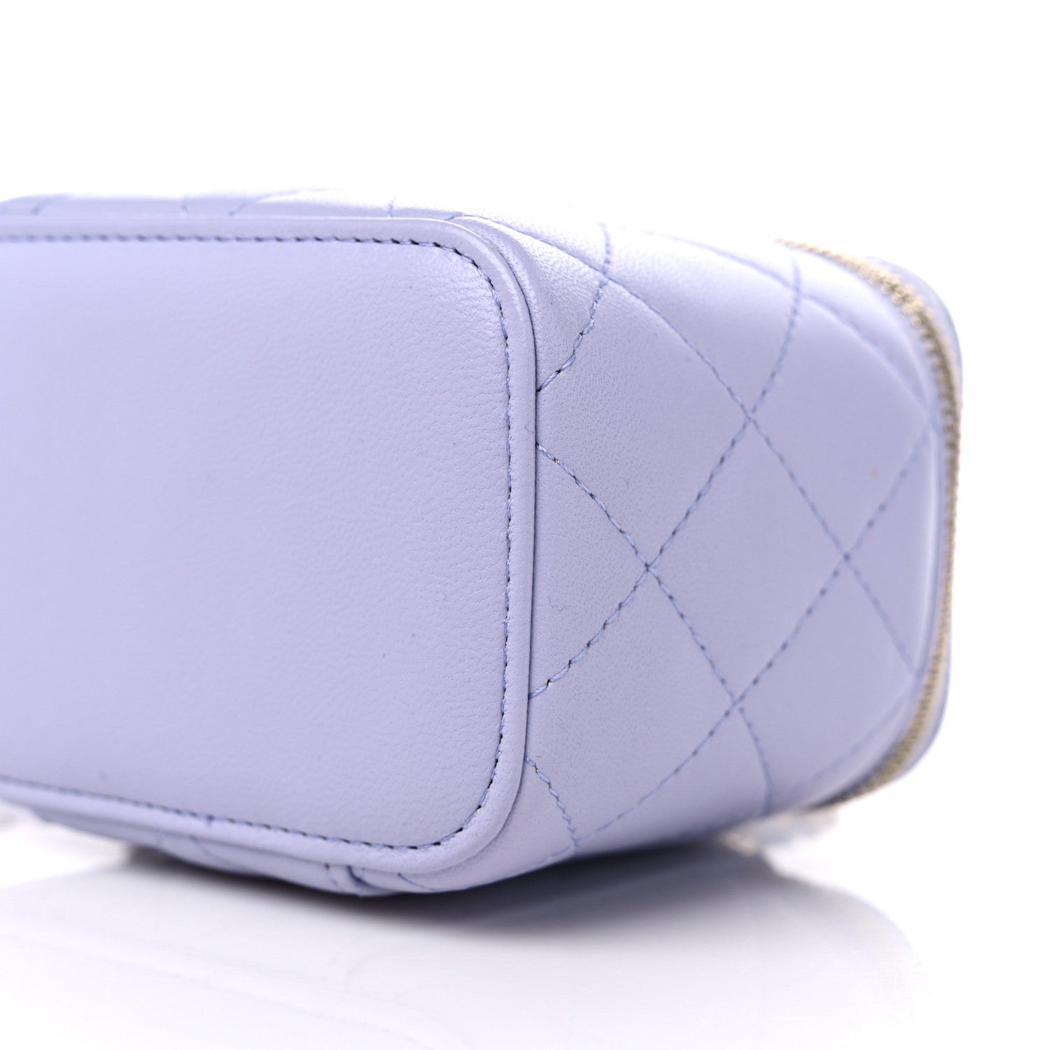 Chanel Lambskin Quilted Top Handle Mini Vanity Case With Chain Light Purple 9 of 9