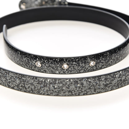 Chanel Glitter Calfskin CC Logo Skinny Belt 80 32 Charcoal 6 of 8
