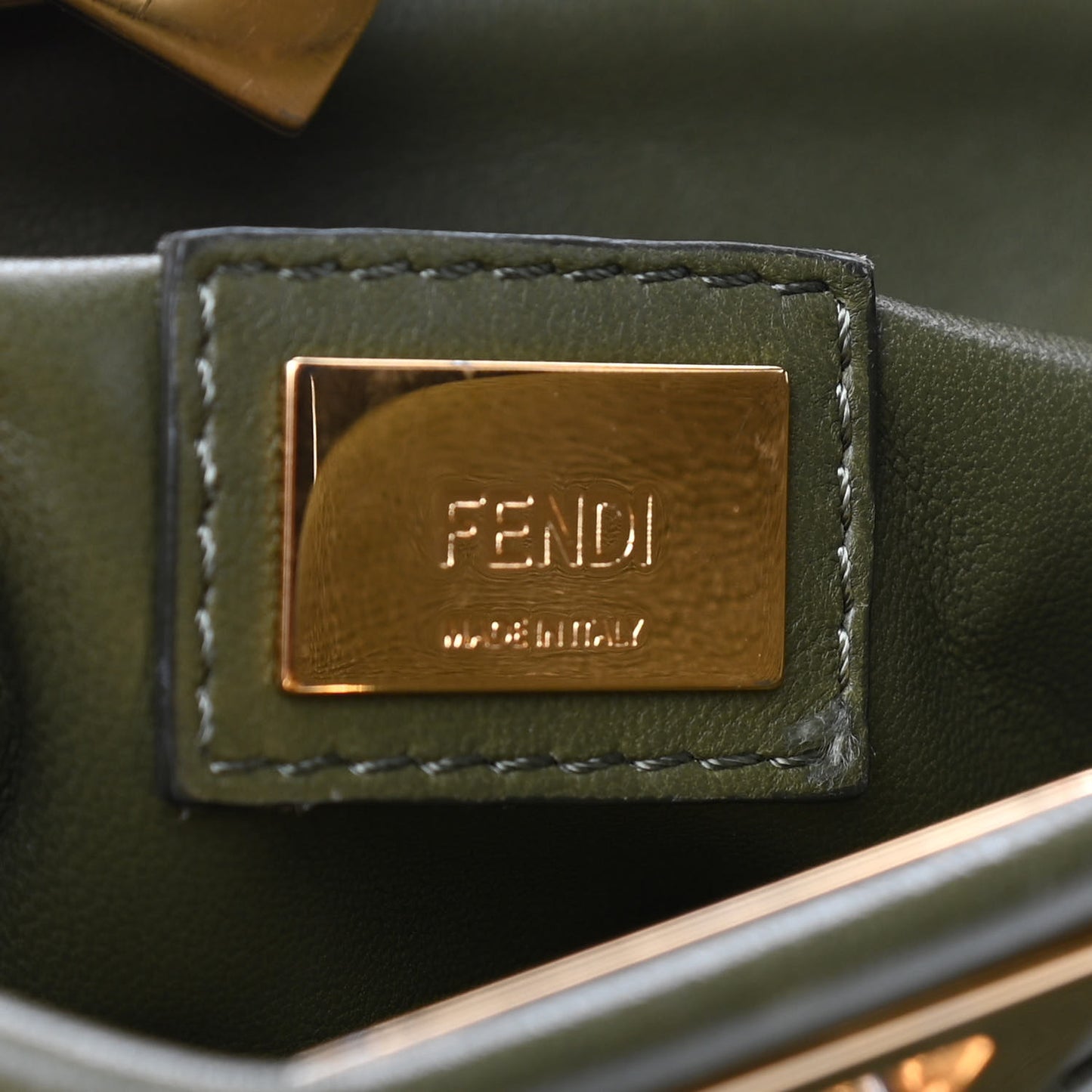 Nappa Mini Peekaboo Iconic Satchel Verde Equatore