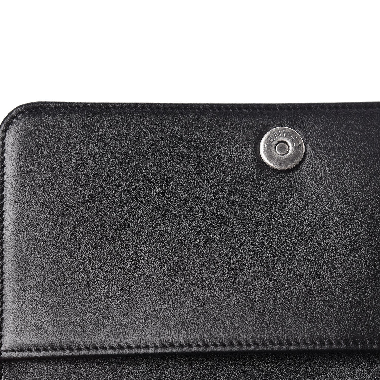 Chanel Grained Calfskin Chevron Quilted Boy Wallet On Chain WOC Black 11 of 14