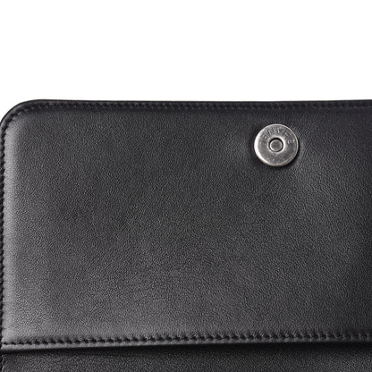 Chanel Grained Calfskin Chevron Quilted Boy Wallet On Chain WOC Black 11 of 14