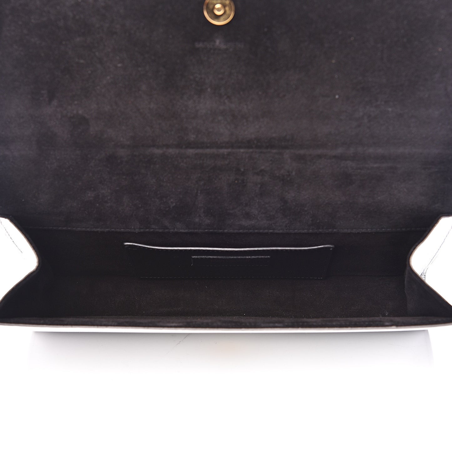 Metallic Calfskin Classic Monogram Cassandre Clutch Argento