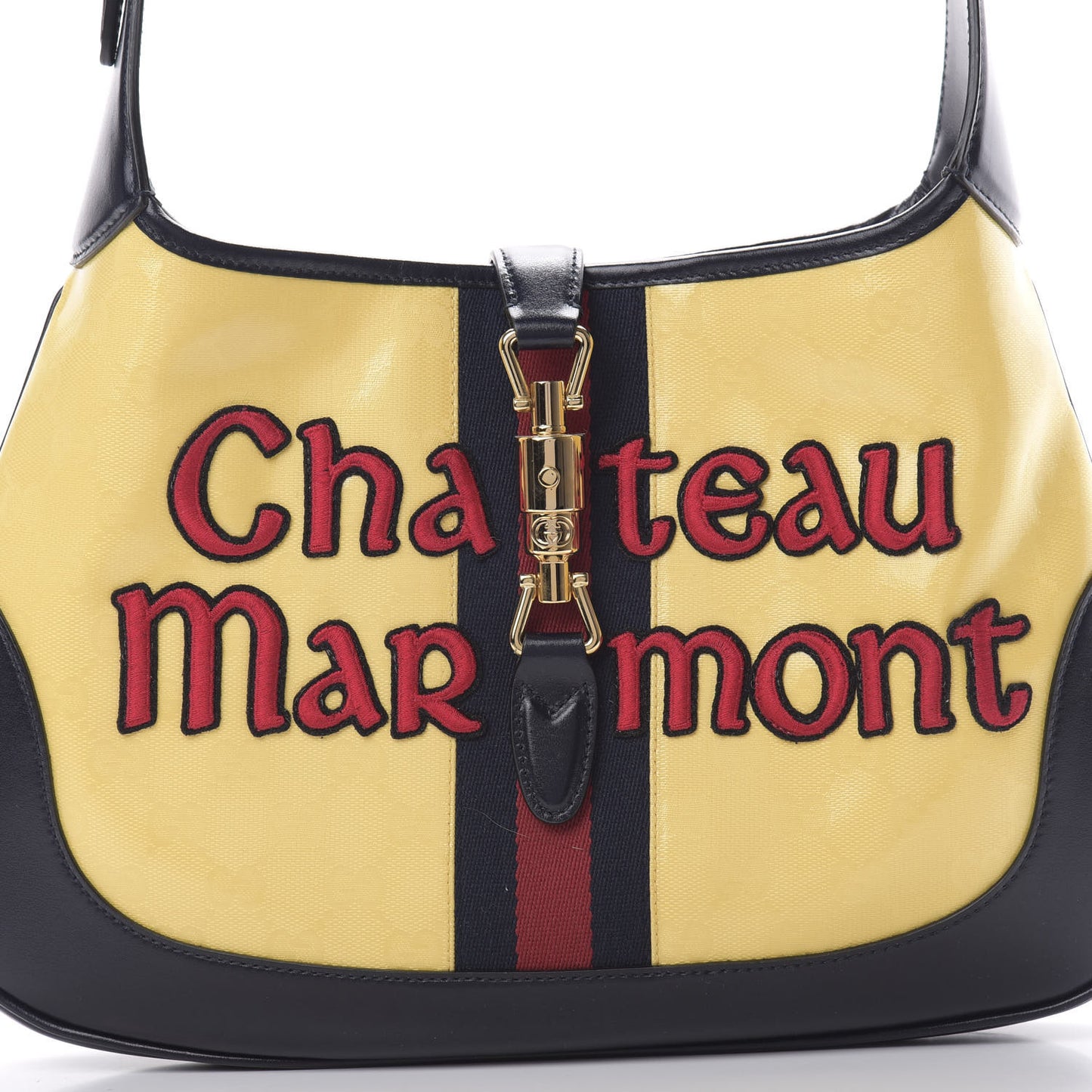 Crystal Monogram Chateau Marmont Medium Jackie O Hobo Straw Yellow Blue