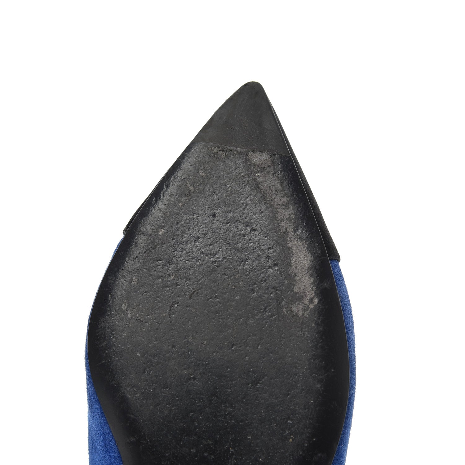 Chanel Suede Satin Cap Toe Gabrielle Ballerina Flats 36.5 Royal Blue Black 13 of 23