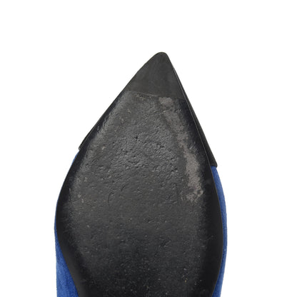 Chanel Suede Satin Cap Toe Gabrielle Ballerina Flats 36.5 Royal Blue Black 13 of 23