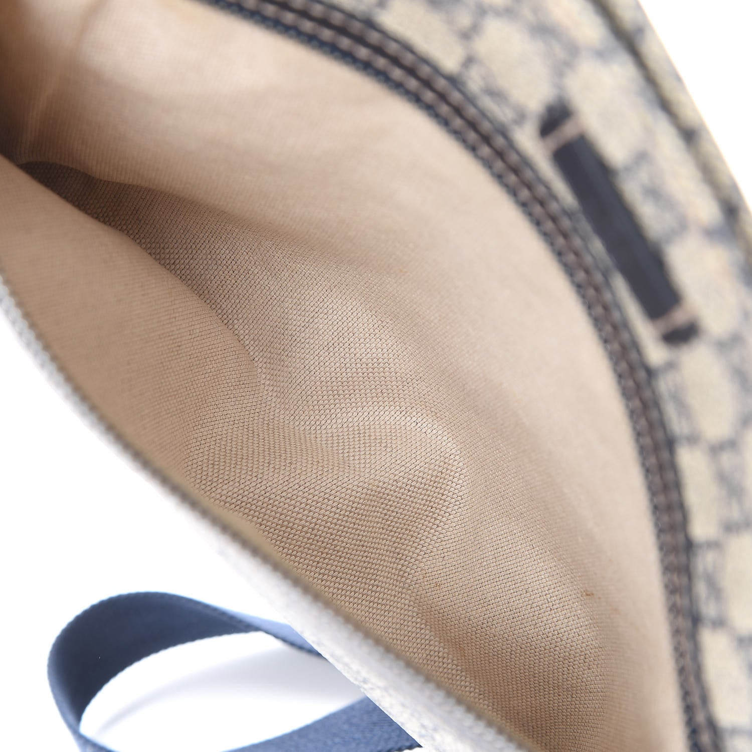 Gucci GG Supreme Monogram Small Flat Side Zip Messenger Bag Beige Blue 4 of 13
