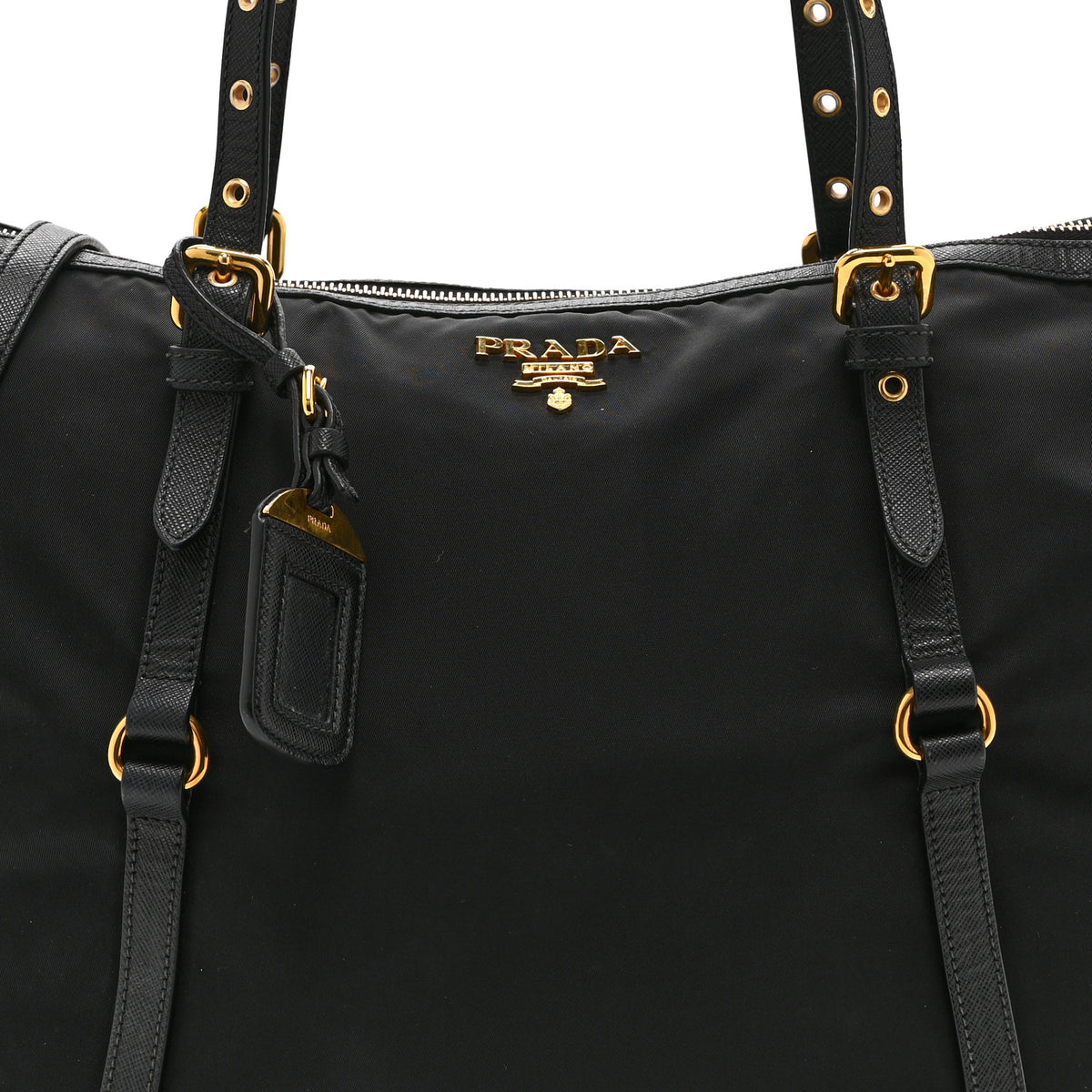 Tessuto Nylon Soft Calf Tote Black