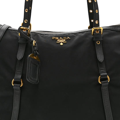 Prada Tessuto Nylon Soft Calf Tote Black 8 of 10