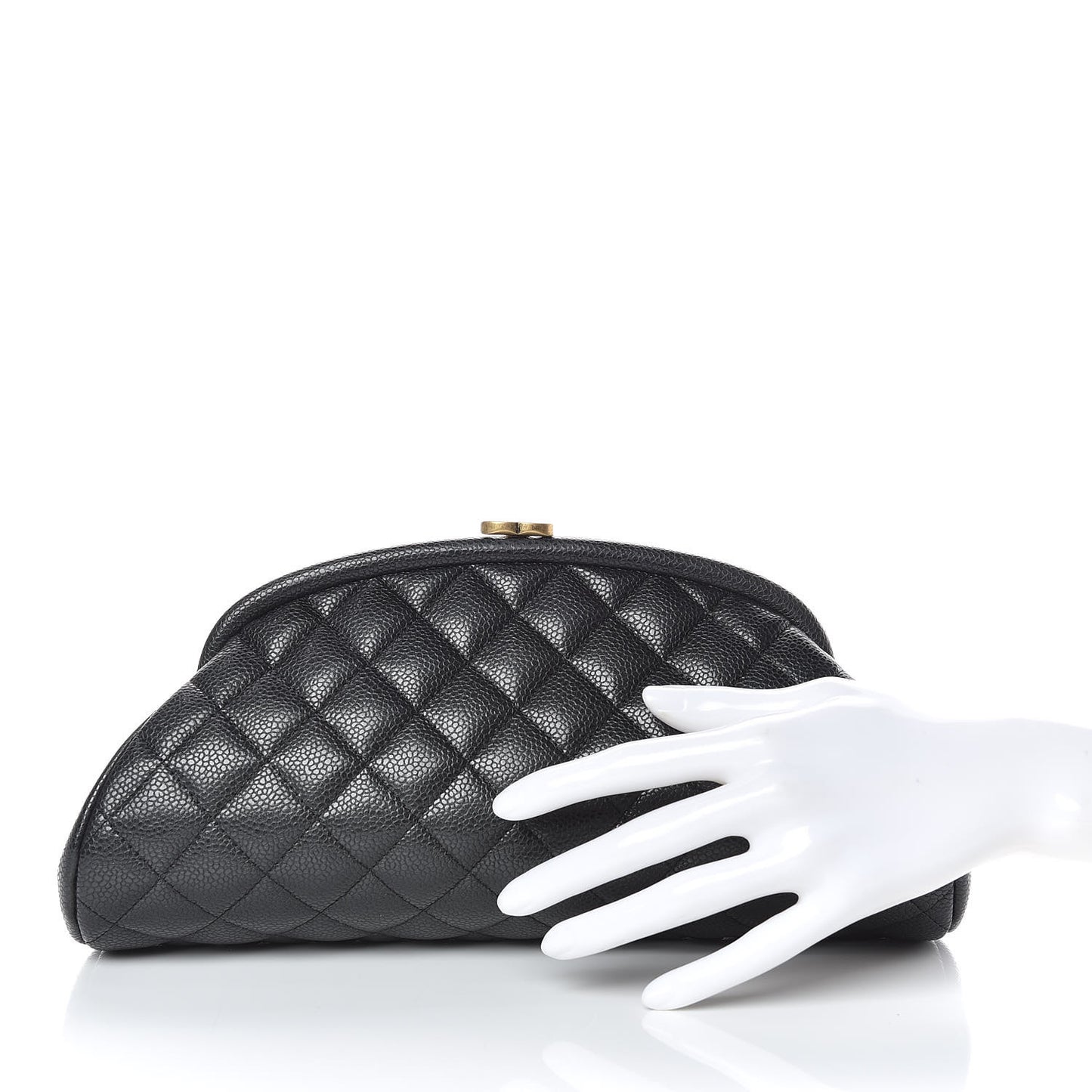 Caviar Quilted Timeless Clutch Black