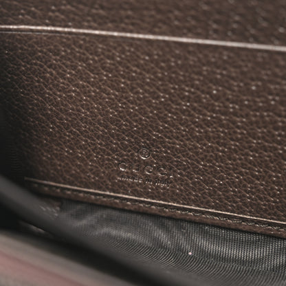Gucci Monogram Jumbo GG Textured Dollar Calfskin Diana Zip Around Continental Wallet Camel Ebony New Acero 6 of 7