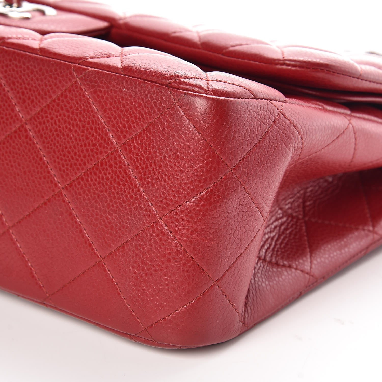 Chanel Caviar Quilted Jumbo Double Flap Red 6 of 12