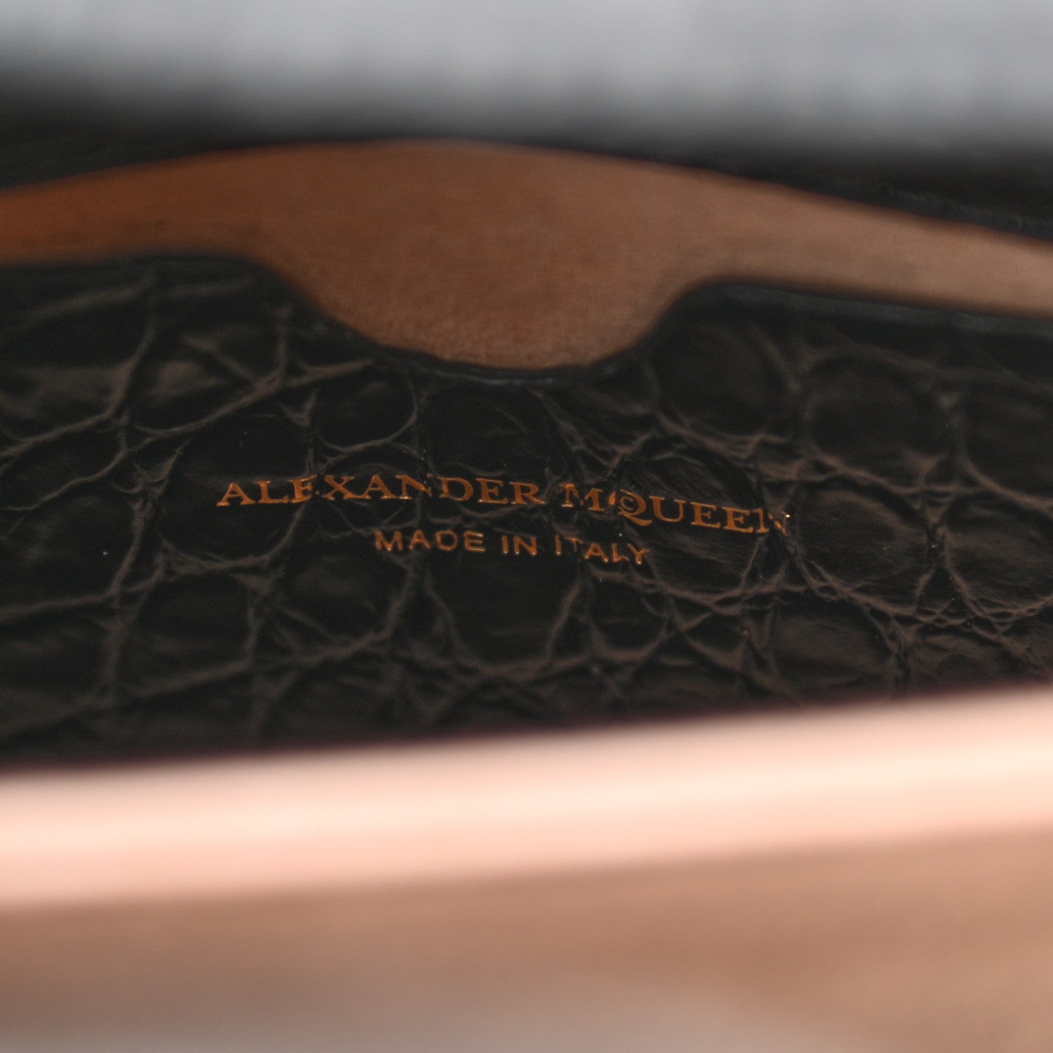 Alexander McQueen Calfskin Crocodile Embossed Mini Heroine 21 Black 7 of 11